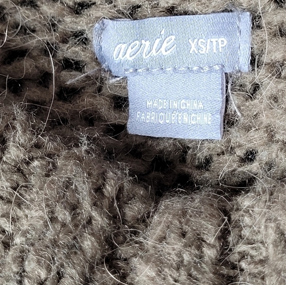 Aerie Big-Sky Oversized Green Crew Neck Wool/Alpaca Blend Sweater - Size XS - Picture 6 of 7